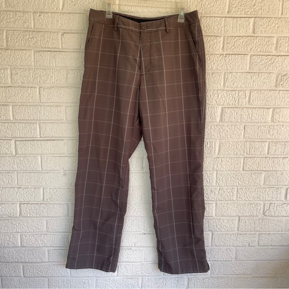 Under Armour Mens Golf Pants Plaid Gray Size 34
